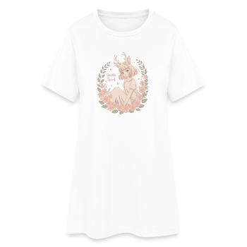 Gentle Spirit Tender Anime Fawn Girl - Women’s T-Shirt Dress - white - Front