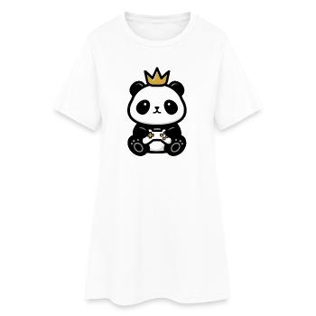 Couronne de joueur autocollant Panda - Robe T-shirt Femme - blanc - Devant