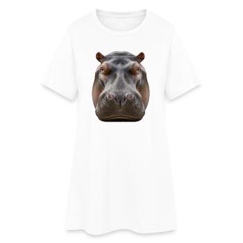 Portrait détaillé de l’hippopotame Design de la faune - Robe T-shirt Femme - blanc - Devant