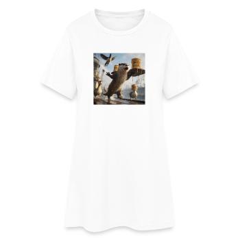 Drôle de design de pancake de lourtre Chaos Harbor - Robe T-shirt Femme - blanc - Devant