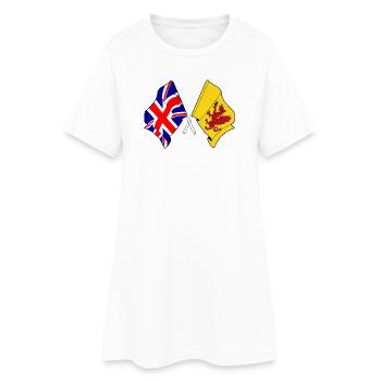 Somerset + Grande-Bretagne croisés - Robe T-shirt Femme - blanc - Devant