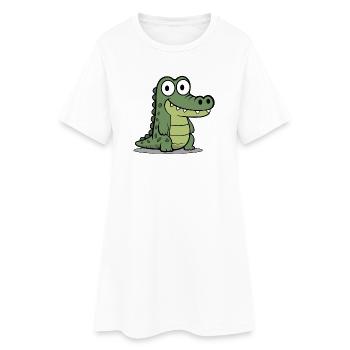Crocodile - Robe T-shirt Femme - blanc - Devant