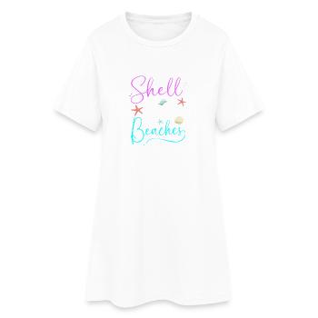 Muschelsammler Muschel - Frauen T-Shirt-Kleid - Weiß - Vorne
