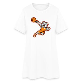 Bulldog Basketball Dunk Maskottchen - Frauen T-Shirt-Kleid - Weiß - Vorne