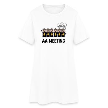 AA Meeting - Funny Anonymous Alcoholics T-Shirt - Frauen T-Shirt-Kleid - Weiß - Vorne