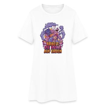 Stress au travail : l’enfer sur terre - Robe T-shirt Femme - blanc - Devant