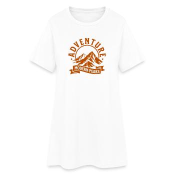 Moderne Bergabenteuer Peaks - Frauen T-Shirt-Kleid - Weiß - Vorne