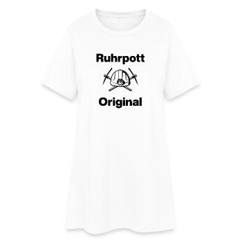 Ruhrpott Original, Bergmann Stolz! NRW, Kohle - Frauen T-Shirt-Kleid - Weiß - Vorne