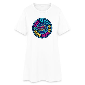 Eat Sleep Ride Repeat - Motorcycle - Biker - Women’s T-Shirt Dress - white - Front