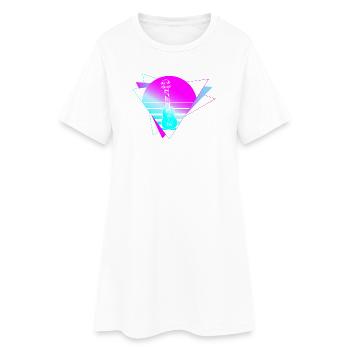 Ukulélé hawaïen ukélé rétro années 80 90 - Robe T-shirt Femme - blanc - Devant