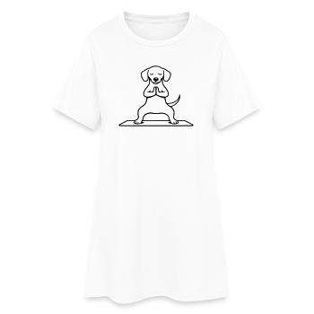 Méditation de la posture du chien et de l’équitation - Robe T-shirt Femme - blanc - Devant