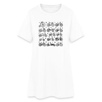 Tatouages de vélo dans le style des années 90 - Robe T-shirt Femme - blanc - Devant