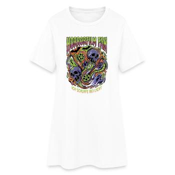 Crâne néon fan de films d’horreur - Robe T-shirt Femme - blanc - Devant