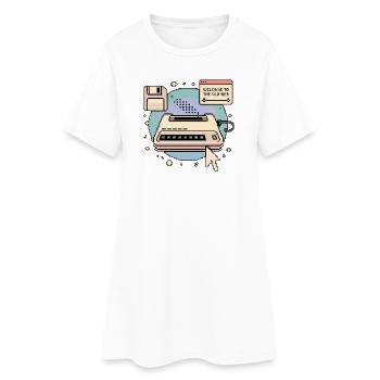 Welcome To The Old Web Retro Internet - Women’s T-Shirt Dress - white - Front