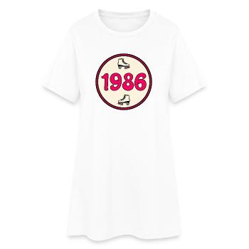 Anniversaire 1986 Roller - Robe T-shirt Femme - blanc - Devant