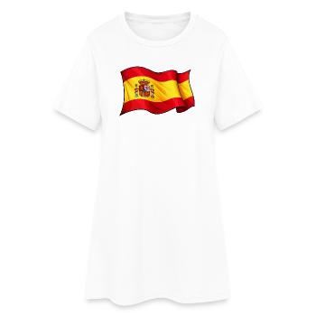 Conception des ondes du drapeau espagnol - Robe T-shirt Femme - blanc - Devant