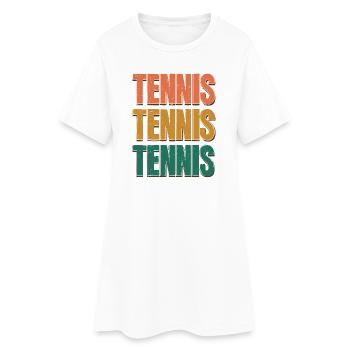 Tennis Trois Lettres en Dégradé de Couleur - Robe T-shirt Femme - blanc - Devant