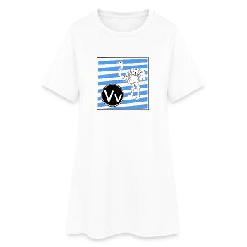 V wie Vogelstrauß - Frauen T-Shirt-Kleid - Weiß - Vorne
