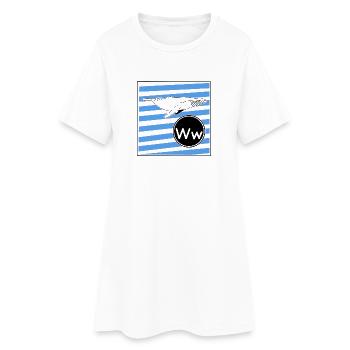 W wie Wal - Frauen T-Shirt-Kleid - Weiß - Vorne