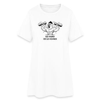 Pumpen Fitness Go Hard or go Hühner - Frauen T-Shirt-Kleid - Weiß - Vorne
