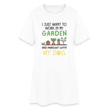 Propriétaire de chien jardinier Maman Papa Parents d’animaux - Robe T-shirt Femme - blanc - Devant