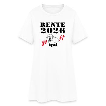 Pension 2026, terminé - Robe T-shirt Femme - blanc - Devant