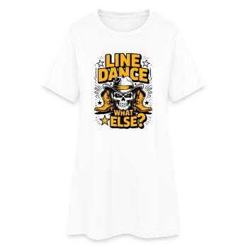 Line Dance Skull Western – What Else? - Frauen T-Shirt-Kleid - Weiß - Vorne