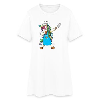 Greatest Chef Unicorn Tabbing Art Cooking - Robe T-shirt Femme - blanc - Devant