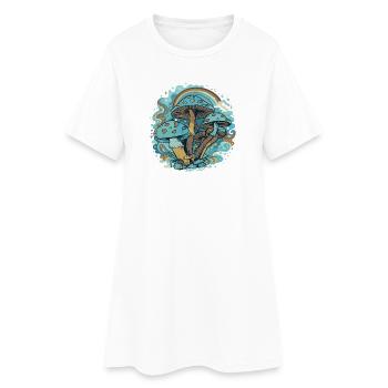 Forêt Merveilleuse des Champignons Bleus - Robe T-shirt Femme - blanc - Devant