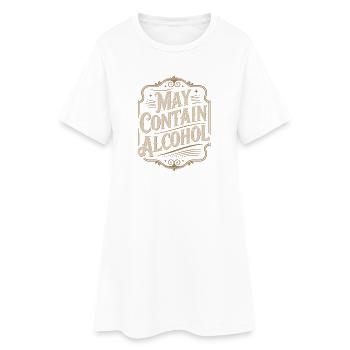 May Contain Alcohol Alkohol Mallorca Saufen JGA - Frauen T-Shirt-Kleid - Weiß - Vorne