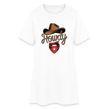 Howdy Cowboy - Western Rope Design - Frauen T-Shirt-Kleid - Weiß - Vorne