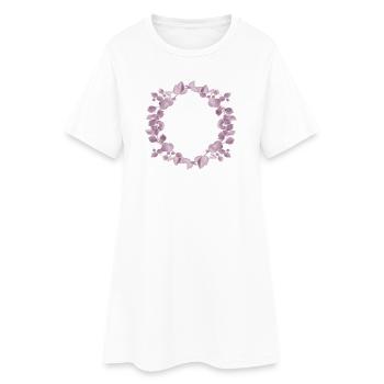 Zarter Eukalyptuskranz in Altrosa Illustration - Frauen T-Shirt-Kleid - Weiß - Vorne