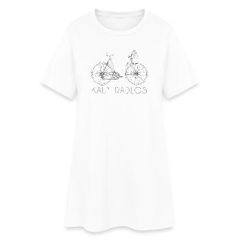 Lignes de vélo Hardly Wheelless Design Cycling Rétro - Robe T-shirt Femme - blanc - Devant