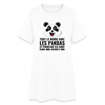 panda, diversity, love - Women’s T-Shirt Dress - white - Front