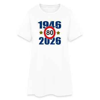 80e anniversaire 1946–2026 - Robe T-shirt Femme - blanc - Devant