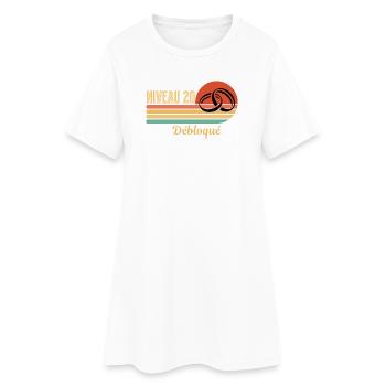 Level 20 Unlocked Retro Graphic Design - Women’s T-Shirt Dress - white - Front