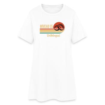 Level 15 Unlocked Retro Graphic Design - Women’s T-Shirt Dress - white - Front