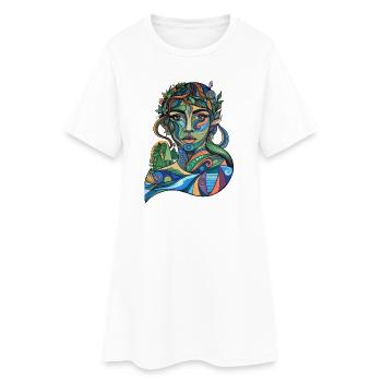 Mère Nature en Mouvement - Robe T-shirt Femme - blanc - Devant