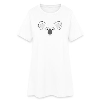 Costume d’animal fainéant à Kawaii avec visage de koala paresseux - Robe T-shirt Femme - blanc - Devant