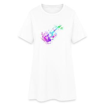 Aquarelle ukulélé hawaïen - Robe T-shirt Femme - blanc - Devant