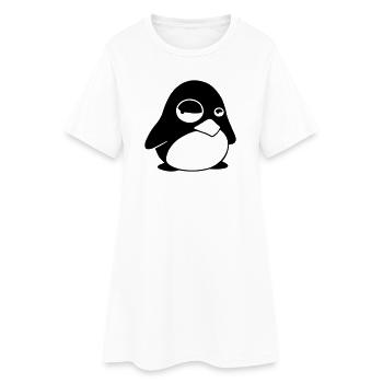 Mürrischer Tux – Lustiger Linux Pinguin für Nerds - Frauen T-Shirt-Kleid - Weiß - Vorne