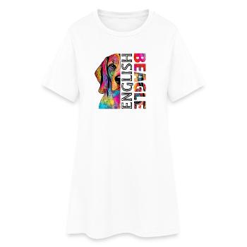 Beagle - Robe T-shirt Femme - blanc - Devant