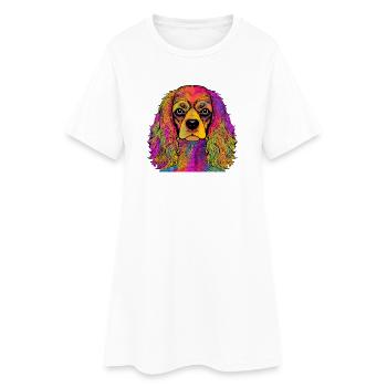 Cavalier King Charles Spaniel - Robe T-shirt Femme - blanc - Devant