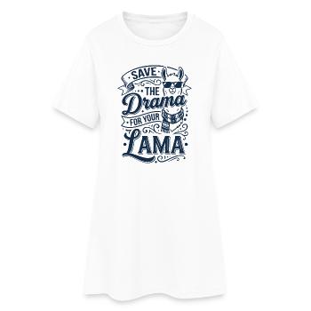 Drama Save Llama Diction - Robe T-shirt Femme - blanc - Devant