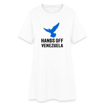 HANDS OFF VENEZUELA - Frauen T-Shirt-Kleid - Weiß - Vorne