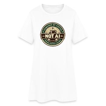 Powered by Coffee - Frauen T-Shirt-Kleid - Weiß - Vorne