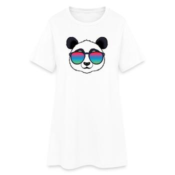 Lunettes de soleil arc-en-ciel Panda - Robe T-shirt Femme - blanc - Devant