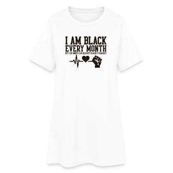 Je suis noir chaque mois battement de cœur Poing - Robe T-shirt Femme - blanc - Devant