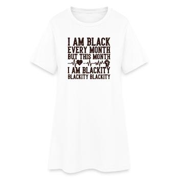 Mois noir Mois Battement de Cœur Poing - Robe T-shirt Femme - blanc - Devant