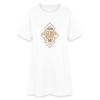 50 Légendes du 50e anniversaire nées en 1976 La vie commence - Robe T-shirt Femme - blanc - Devant